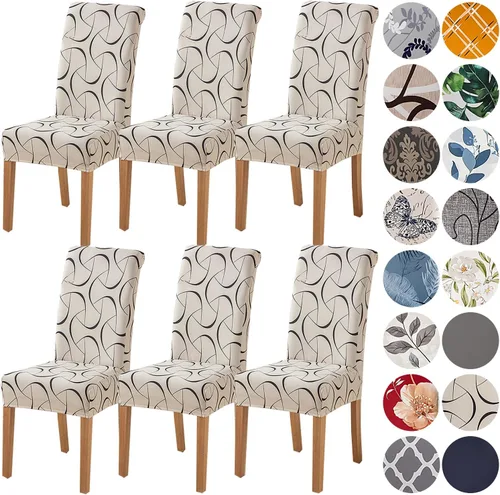 Miniatura 37 de HZDHCLH Juego de 6 fundas grises para sillas Parsons de elastano para comedor, fundas elásticas de elastano para sillas Parsons, fundas de asiento