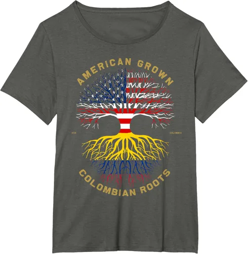 Miniatura 87 de Camiseta de regalo con la bandera de Estados Unidos con árbol de raíces colombianas