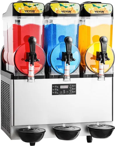 Miniatura 9 de VEVOR - Máquina comercial de bebidas heladas, tanque triple de 3x15L, máquina de margaritas, 180 tazas, máquina de batidos y bebidas heladas