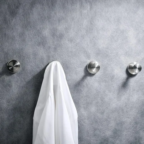 Miniatura 8 de NEWRAIN Ganchos para toallas, paquete de 4 toalleros para pared de baño, puerta de armario, cocina, dormitorio, hotel, diseño moderno y sin