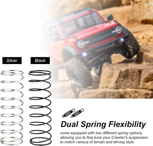 Miniatura 3 de HobbyPark Amortiguadores de aluminio de 2.323 in para TRX4M 1/18 Crawler Amortiguador Actualización con soportes de choque ajustables Torres de Negro