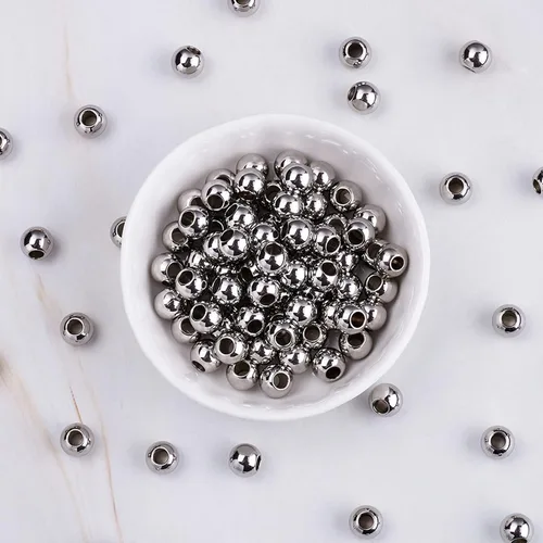 Miniatura 4 de Fashewelry 100 cuentas espaciadoras redondas de acero inoxidable Rondelle de 0.315 in pulido de metal liso para hacer joyas agujero: 0.138 in