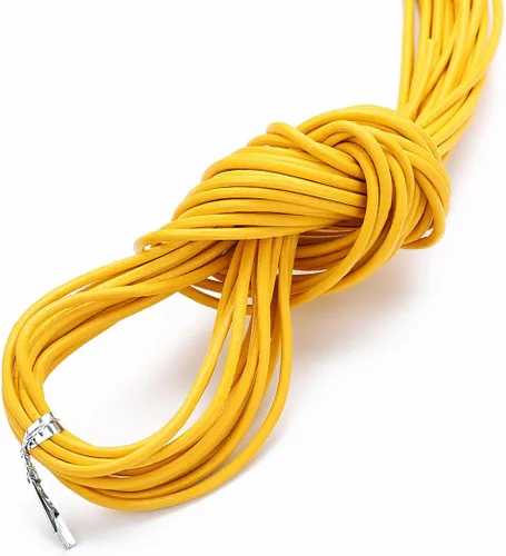 Miniatura 13 de Cuerda redonda de cuero real de 21 yardas, cuerda trenzada de cuero genuino para hacer joyas, collares, pulseras, cordones de zapatos, correas