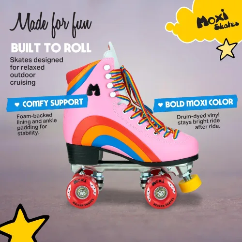 Miniatura 3 de Moxi Rainbow Rider - Patines de ruedas para mujer, hermosos, duraderos, de apoyo con forro acolchado, una placa resistente y ruedas suaves