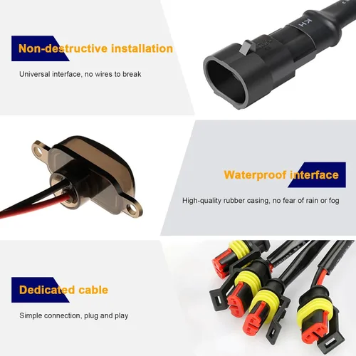 Miniatura 3 de Dickno 3 piezas de luces de rejilla de coche, brillantes luces LED de rejilla ámbar con arnés de cableado, lámparas impermeables de moldura