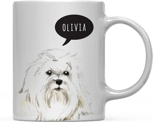 Miniatura 48 de Andaz Press Taza de café personalizada de 11 onzas para perro, Shih Tzu Shorter Haired Up Close, paquete de 1 Shih Tzu pelo más corto personalizado