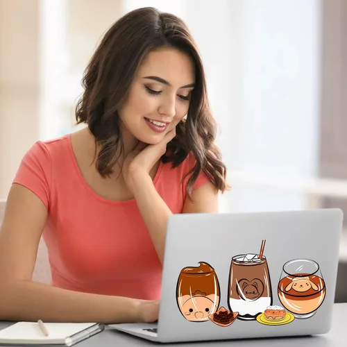 Miniatura 6 de KJMYYXGS Adhesivo de transferencia UV DTF, 5 hojas de café frotado en transferencias para tazas de vidrio de 16 onzas y calcomanías decorativas