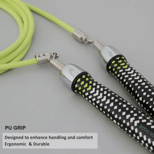 Miniatura 5 de HEREROPE 1/4LB Cuerda de saltar con peso para velocidad, cardio, boxeo y entrenamiento, cuerda de saltar con rodamientos de bolas, agarre cómodo