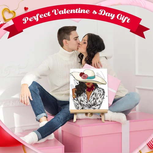 Miniatura 7 de Zhanmai Kit de 112 Piezas para Beber y Pintar para Adultos Noche de Cita Kit de Pintura de Lienzo Predibujado para Parejas Arte de Pintura en Lienzo