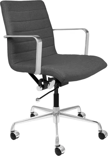Miniatura 13 de Laura Davidson Furniture SOHO II Silla de oficina acanalada, silla de escritorio con respaldo medio, diseño ergonómico con reposabrazos y giratorio