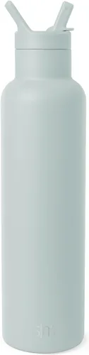 Miniatura 8 de Simple Modern Botella de agua con tapa de pajita de boca estrecha, termo de metal aislado al vacío, de acero inoxidable, reutilizable, a prueba