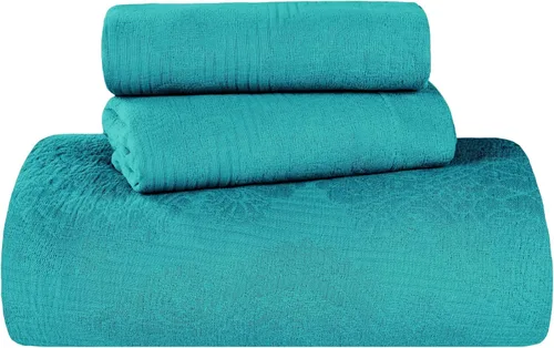 Miniatura 18 de Superior Juego de colcha de algodón de 2 piezas, diseño de círculos celtas, decoración de cama para el hogar, 1 funda de almohada, manta