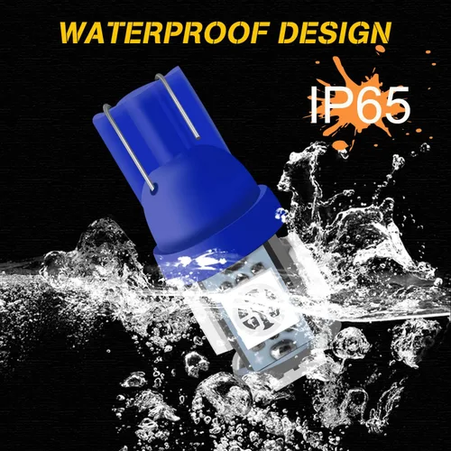 Miniatura 7 de Qasim Bombilla LED azul de 194, T10 W5W 2825, 158, 192, 168, 194, cuña 5-SMD 5050, ultra azul, para interior del automóvil, 12 V CC (paquete de 10)
