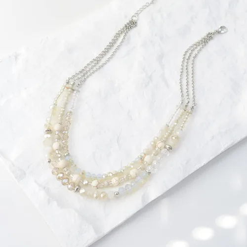 Miniatura 4 de Collar a capas con cristal para mujer, gargantilla con cadena de plata gruesa, regalo de cumpleaños para mujer