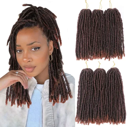 Miniatura 14 de WIGNEE Cabello de Ganchillo 120 Hebras Locs Sintéticos 8 Pulgadas Locs Suaves Pre-Trenzados 6 Paquetes Cabello de Ganchillo Pre-Anudado para Mujeres