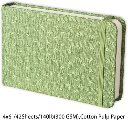 Miniatura 2 de Diario de acuarela, 42 hojas, cuaderno de bocetos de acuarela de 4 x 6 pulgadas con papel de algodón de prensa en frío de 140 lb/300 GSM, mini