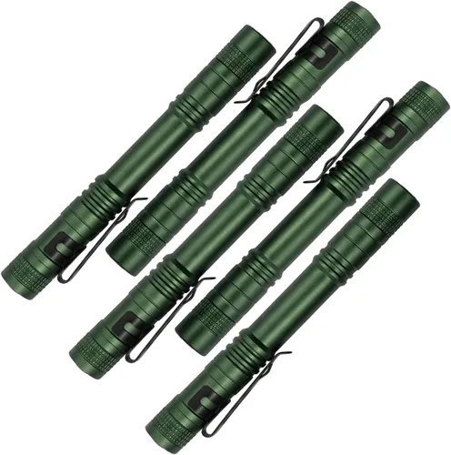 Miniatura 8 de Paquete de 2 linternas para bolígrafo, interruptor trasero de un solo modo, mini linterna LED alimentada por 2 baterías AAA, luz de bolsillo