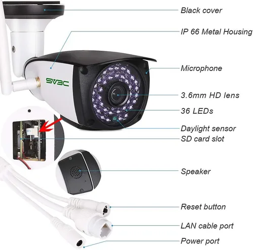 Miniatura 5 de SV3C Cámara IP WiFi de 5MP al aire libre, Cámara de seguridad WiFi de doble banda 2.4GHZ 5GHZ, Cámara Onvif Exterior Soporte RTSP navegador