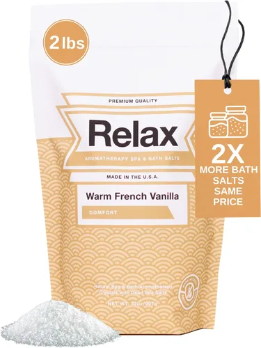 Miniatura 12 de Relax Spa & Bath Sales de baño de aromaterapia para bañera de hidromasaje, baño o spa, bolsa de 2 libras con infusión de magnesio, sal de baño