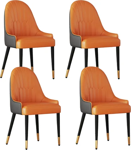 Miniatura 48 de Juego de 2 sillas con 2 sillas de comedor de piel sintética blanca, silla de cocina moderna con respaldo ovalado y patas de acero inoxidable
