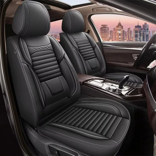 Miniatura 15 de DISUTOGO Juego completo de fundas de asiento de automóvil para Toyota Avalon 2001-2025 2026, de piel sintética, impermeables, compatibles con bolsa