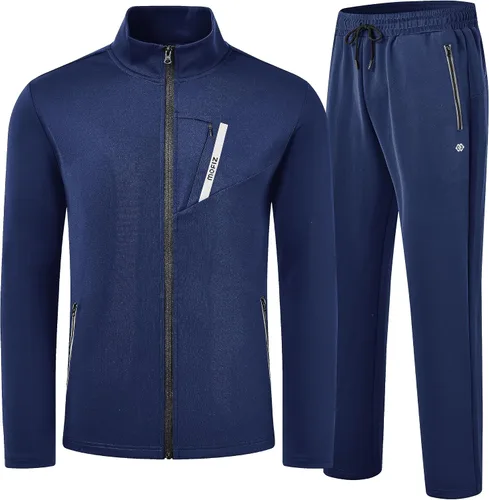 MoFiz Chándal deportivo para hombre, sudadera deportiva cómoda, pantalones deportivos casuales, chaqueta con cremallera completa, 2 piezas