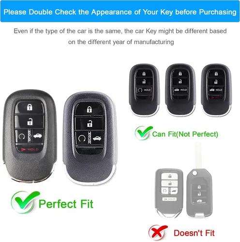Miniatura 2 de Funda de Llave de Silicona Compatible con Honda 5 Botones Civic Accord Pilot CR-V HR-V 2025 2024 2023 2022 Llave de Coche Inteligente Funda de Goma