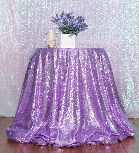 Miniatura 23 de Eternal Beauty Mantel de lentejuelas doradas de 120 pulgadas, mantel redondo brillante con purpurina para decoración de bodas, fiestas de cumpleaños