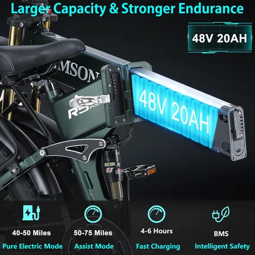 Miniatura 3 de 2026 AWD Electric Bike for Adults Dual Motor 5000W/3000W/1500W Peak 40MPH/30MPH Fast Ebike, Up to 65 /90 /160 Miles Long Range, 26" Full Suspension