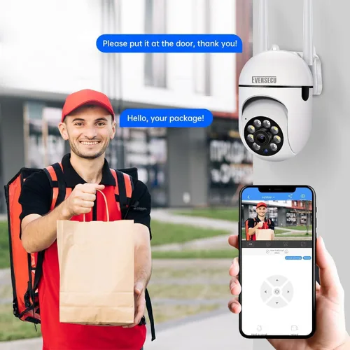 Miniatura 7 de EVERSECU Cámara de seguridad PTZ WiFi para exteriores 1080P, WiFi 5G, seguimiento automático, audio de 2 vías, visión nocturna Spotlight, compatible