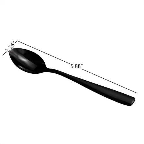 Miniatura 2 de Teyyvn Cucharas de té de acero inoxidable de 16 piezas, cuchara pequeña negra
