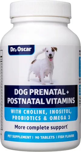 Vitaminas prenatales para perros. Las únicas vitaminas prenatales y posnatales 2 en 1 para perros con ácido fólico, Omega 3, probióticos, colina e