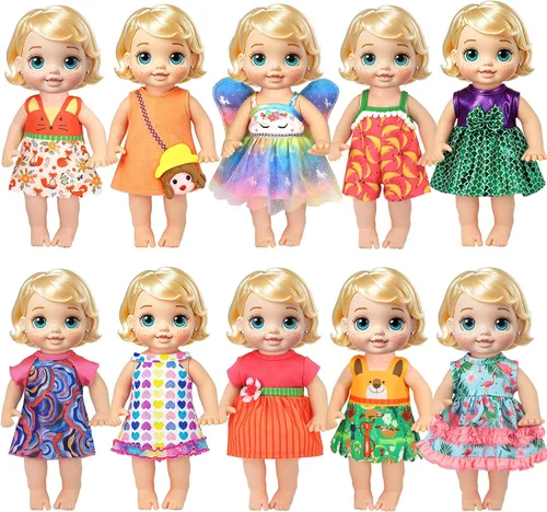 Miniatura 2 de ebuddy 10 juegos de ropa de muñeca de bebé viva, ropa y accesorios para muñecas de 10 pulgadas, muñecas de bebé de 12 pulgadas
