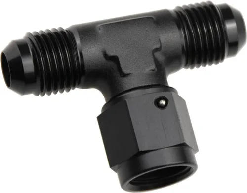 Aluminio 3AN -3 AN Male Flare Tee T-Piece Fitting Con AN3 Giratorio Femenino En El Lado Adaptador Negro