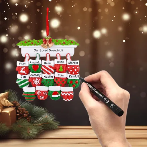 Miniatura 3 de 2025 Adorno de Navidad Familiar - Adorno Personalizado de Familia de 3 de Jengibre - Adornos de Navidad de Pareja Horneando Galletas - Adornos 2025