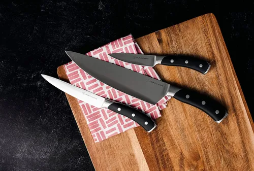 Miniatura 3 de DURA LIVING Juego de cuchillos de cocina de 3 piezas, acero inoxidable alemán ultra afilado, chef de 8 pulgadas, utilidad de 5 pulgadas y cuchillos