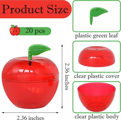Miniatura 2 de 20 recipientes pequeños de plástico con forma de manzana con forma de manzana para regalo de graduación, regalo de agradecimiento para profesores