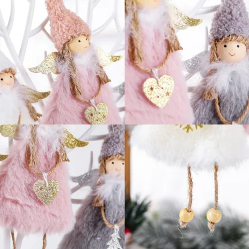 Miniatura 7 de FZBNSRKO Colgante de muñeca de ángel de 3 piezas, colgante de árbol de Navidad, ángel colgante de muñeca de Navidad para fiesta de Navidad, Año
