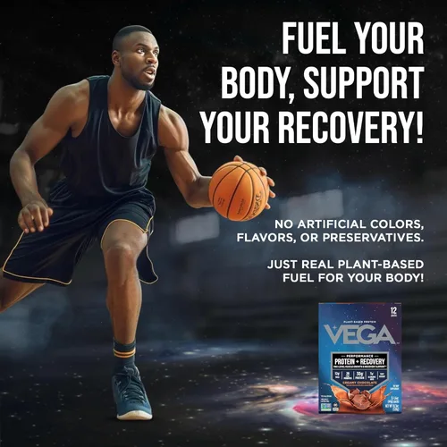 Miniatura 8 de Vega Protein + Recovery - 30 g de proteína vegetal por porción, chocolate, 12 sobres de 1.6 oz, 5 g de BCAA, probióticos, certificado NSF