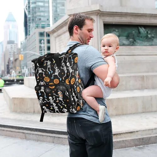 Miniatura 7 de MNSRUU Bolsa de pañales Cráneo Bolsa de pañales Mochila Bolsa de pañales de viaje para bebé Bolsas cambiantes de bebé grande, cute 66, Talla única