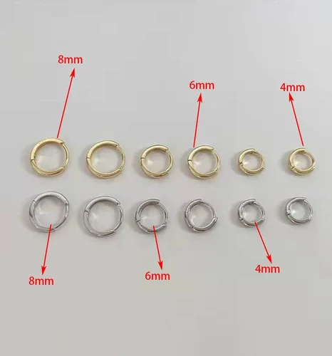 Miniatura 4 de Aretes de aro pequeños minimalistas para mujeres y niñas, plata de ley 925, pulido dorado, mini arracadas para cartílago, hélix, envoltura fina