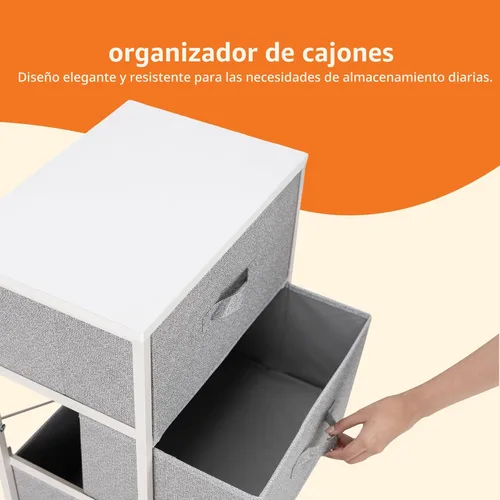 Miniatura 3 de Amazon Basics - Organizador de tela con 4 cajones para armario, color blanco.