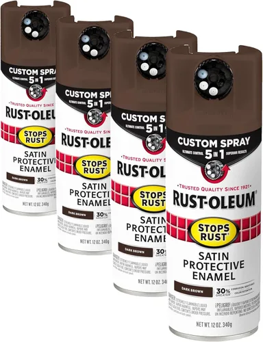 Miniatura 44 de Rust-Oleum 376855 - Pintura en aerosol antióxido personalizada 5 en 1, 12 onzas, color negro mate, (paquete de 1)