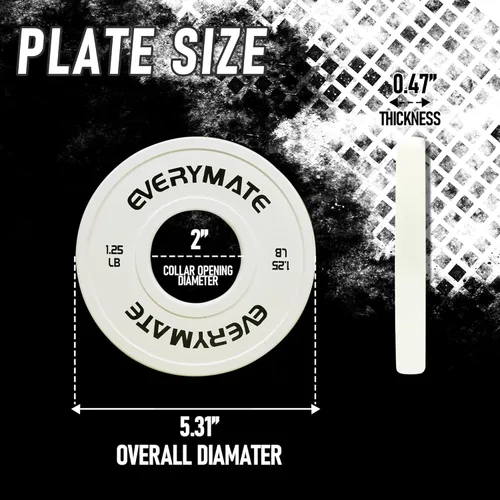 Miniatura 3 de EVERYMATE Placas de Peso de Cambio 1.25LB 2.5LB 5LB Juego Placa Fraccional Placas Olímpicas de Parachoques para Entrenamiento Cruzado Placas