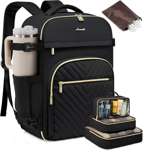 Miniatura 17 de LOVEVOOK Mochila de viaje de 40 L para mujeres y hombres, mochila grande de mano para aviones, bolsa de viaje para artículos personales de la TSA