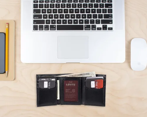 Miniatura 5 de Levi's Men's Trifold Wallet-Sleek and Slim Includes Id Window and Credit Card Holder