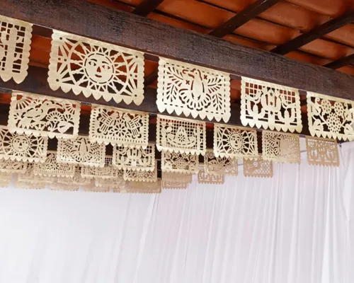 Miniatura 6 de Cartel de papel picado dorado – Cartel de papel picado dorado mate con purpurina para fiestas, bodas, despedidas de soltera, compromiso, baby