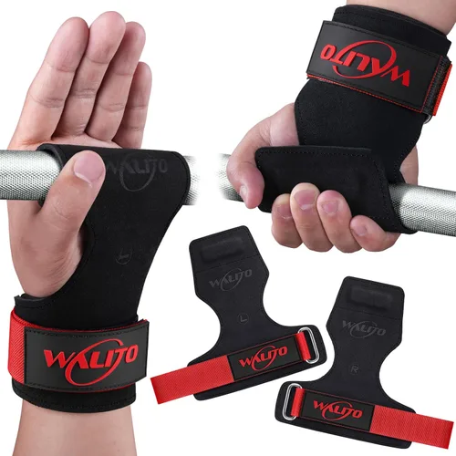 Miniatura 12 de WALITO Correa de Muñeca para Levantamiento de Pesas, Correas de Muñeca Dobles de Cuero para Levantamiento de Pesas para Entrenamiento de Fuerza