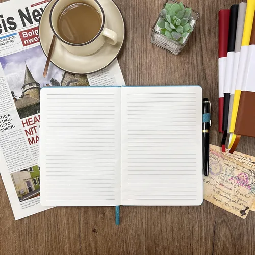 Miniatura 4 de Cuaderno con rayas universitarias A5, 160 páginas, diarios de tapa dura para escribir, cuadernos para el trabajo, oficina, escuela, mujeres y Mina