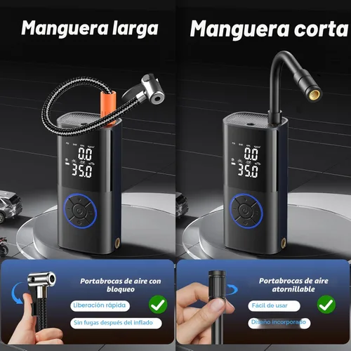Miniatura 4 de OlarHike Tire Inflator Portable Air Compressor, USB-A & Power Bank,Smart Dual Hose System, Auto Air Comprassor for Car Tires, Balls,Bike, Azul